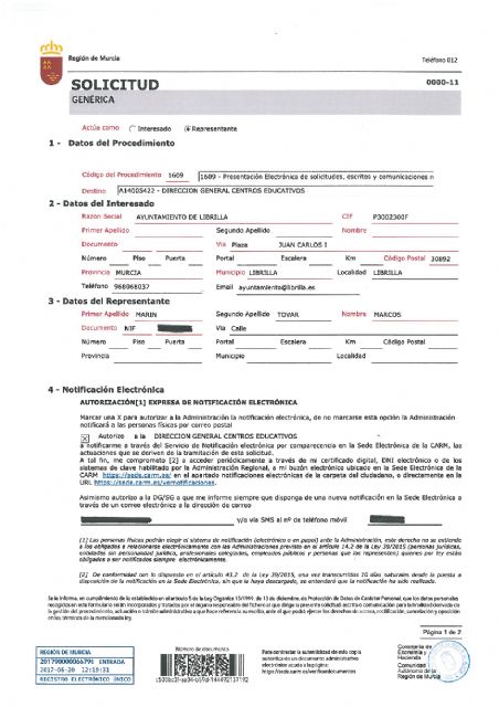 El Ayuntamiento de Librilla muestra su preocupación ante la desinformación de la Consejera de Educación